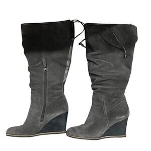 Franco Sarto suede Boots grey/taupe! Wide calf! and zipper!